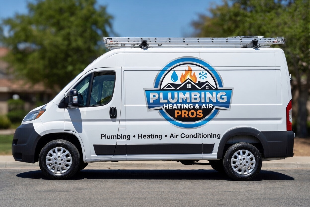 Local plumbing heating and air service van serving Monrovia